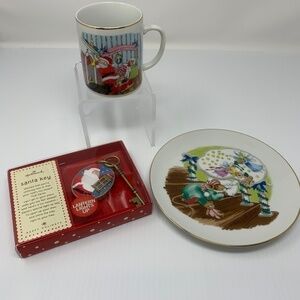Night Before Christmas 3 piece Set Hallmark Santa Key Cookie & Milk Mug …